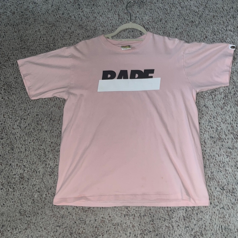 BATHING APE FOAM BAPE APE HEAD TEE PINK. SIZE: MEDIUM, %100 COTTON
